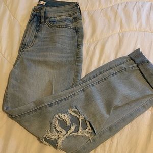 High-rise ripped mom jeans